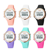 SKMEI 1720 Round Dial LED Digital Display Luminous Silicone Strap Electronic Watch(Light Green)