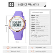 SKMEI 1720 Round Dial LED Digital Display Luminous Silicone Strap Electronic Watch(Rose Red)