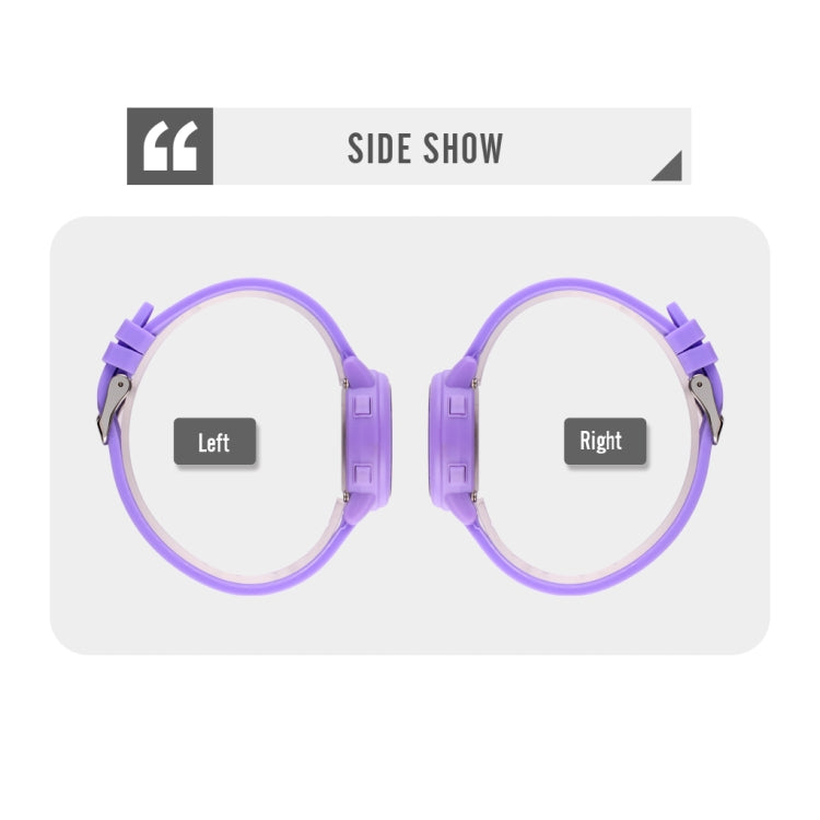 SKMEI 1721 Triplicate Round Dial LED Digital Display Luminous Silicone Strap Electronic Watch(Purple)
