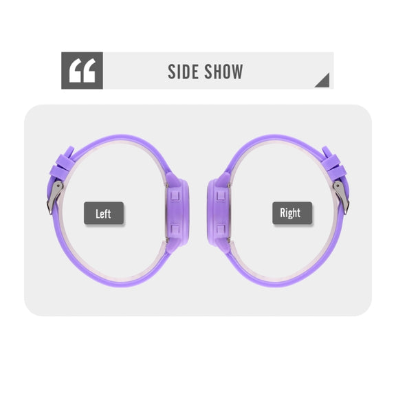 SKMEI 1721 Triplicate Round Dial LED Digital Display Luminous Silicone Strap Electronic Watch(Purple)