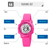 SKMEI 1721 Triplicate Round Dial LED Digital Display Luminous Silicone Strap Electronic Watch(White)