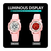 SKMEI 1721 Triplicate Round Dial LED Digital Display Luminous Silicone Strap Electronic Watch(White)
