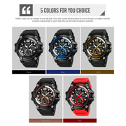SKMEI 1725 Three Time LED Digital Display Timing Luminous Electronic Watch(Black)