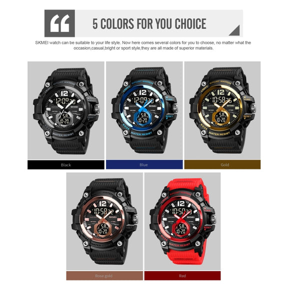 SKMEI 1725 Three Time LED Digital Display Timing Luminous Electronic Watch(Black)