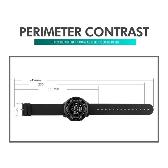 SKMEI 1736 Triplicate Round Dial Timing LED Digital Display Luminous Electronic Watch(Black)