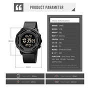 SKMEI 1736 Triplicate Round Dial Timing LED Digital Display Luminous Electronic Watch(Black and White)