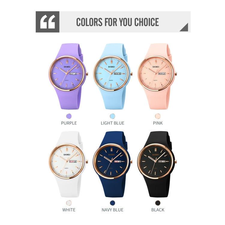 SKMEI 1747 Simple Bar scale Dial Silicone Strap Quartz Watch for Ladies(Black)