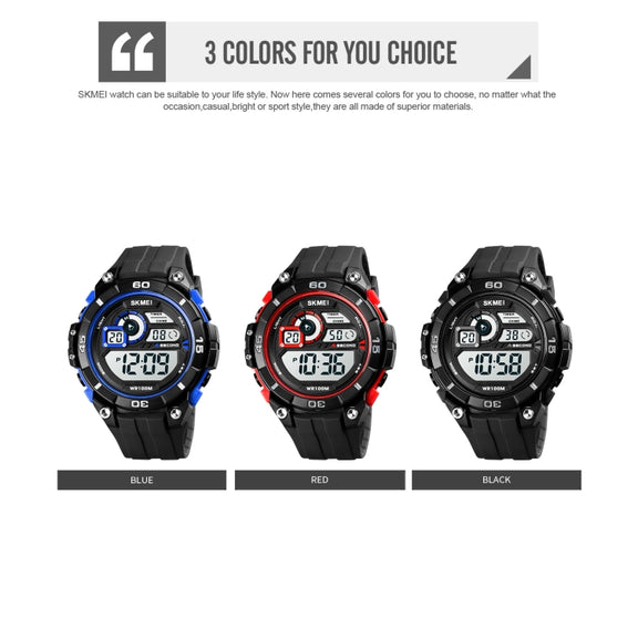 SKMEI 1756 Dual Time Countdown Alarm Clock Men Sports Luminous Electronic Watch(Blue)
