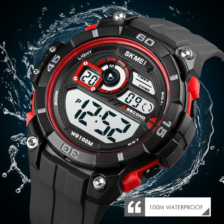 SKMEI 1756 Dual Time Countdown Alarm Clock Men Sports Luminous Electronic Watch(Red)