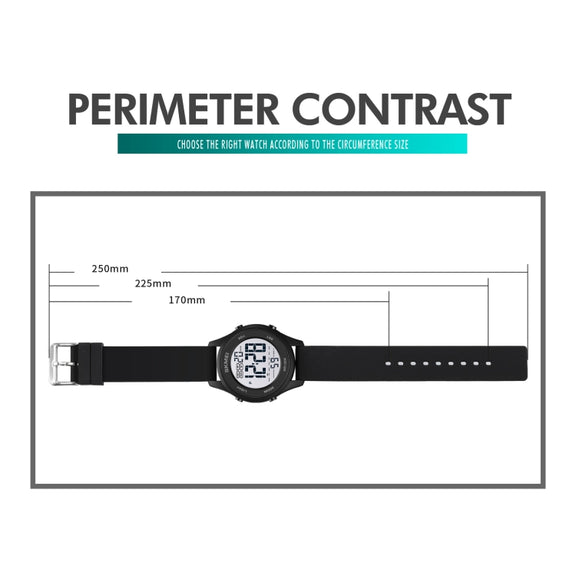 SKMEI 1758 Multifunctional LED Digital Display Luminous Silicone Strap Electronic Watch(Black)