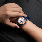 SKMEI 1758 Multifunctional LED Digital Display Luminous Silicone Strap Electronic Watch(Black Silver)