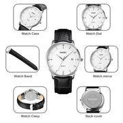 SKMEI 1801 Men Casual Calendar Quartz Watch(Silver Black)