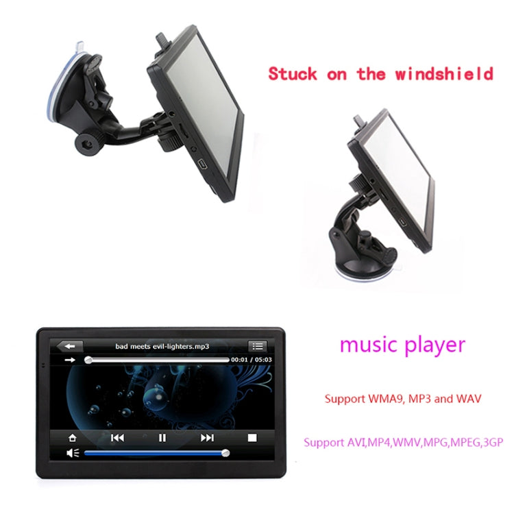 7 inch Car HD GPS Navigator 8G+128M Resistive Screen Support FM / TF Card, Specification:South America Map