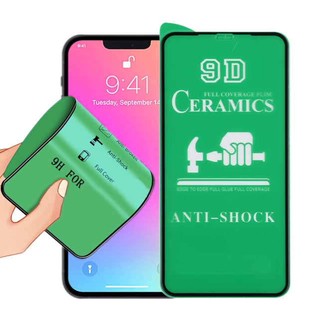 9D Full Screen Full Glue Ceramic Film For iPhone 16e / 14 / 13 / 13 Pro