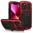 For iPhone 13 R-JUST Shockproof Waterproof Dust-proof Metal + Silicone Protective Case with Holder(Red) - free shipping - PMC TechLife - Order now!