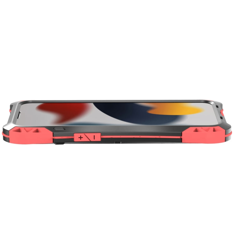 For iPhone 13 R-JUST AMIRA Shockproof Dustproof Water-resistant Metal Protective Case(Red)