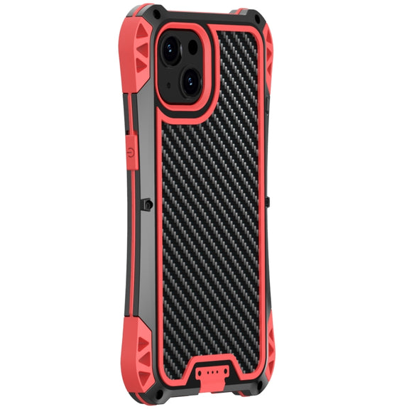 For iPhone 13 Pro R-JUST AMIRA Shockproof Dustproof Water-resistant Metal Protective Case (Red)