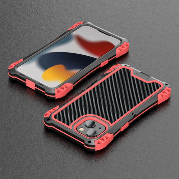 For iPhone 13 Pro Max R-JUST AMIRA Shockproof Dustproof Water-resistant Metal Protective Case (Red)