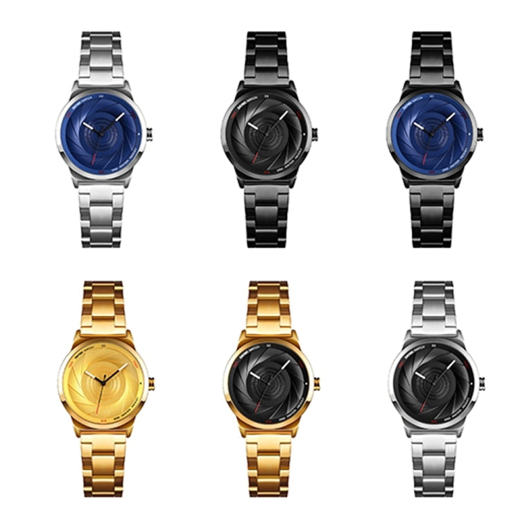 SKMEI 9210 Ladies Business Watch Simple 3D Dial Quartz Watch(Silver Black)