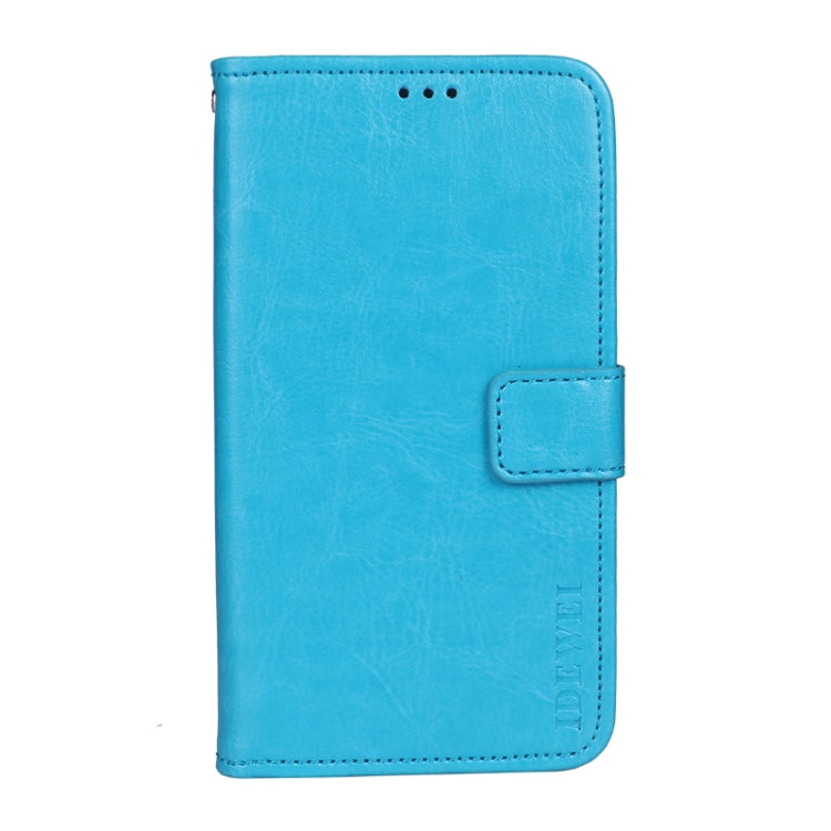 idewei Crazy Horse Texture Horizontal Flip Leather Case with Holder & Card Slots & Wallet For Oukitel C21 Pro(Sky Blue)