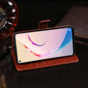 idewei Crazy Horse Texture Horizontal Flip Leather Case with Holder & Card Slots & Wallet For Oukitel C21 Pro(Sky Blue)