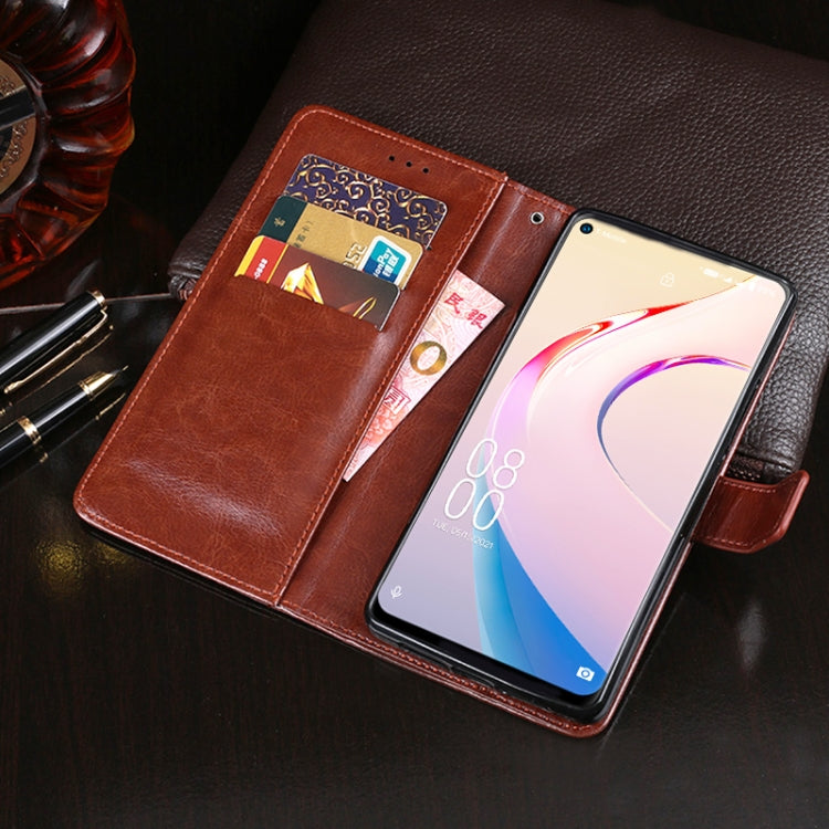 idewei Crazy Horse Texture Horizontal Flip Leather Case with Holder & Card Slots & Wallet For Oukitel C21 Pro(Sky Blue)