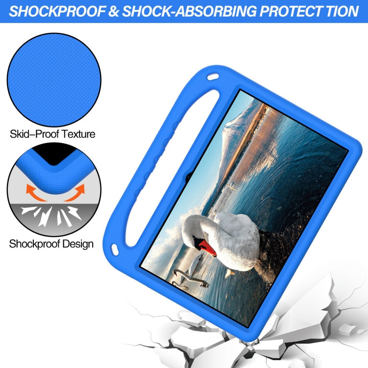 For Lenovo Tab P11 TB-J606F / Tab P11 Plus TB-J607F Portable Handle EVA Shockproof Anti Falling Protective Case with Triangle Holder(Blue)