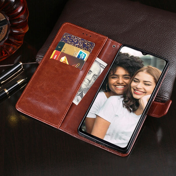 idewei Crazy Horse Texture Horizontal Flip Leather Case with Holder & Card Slots & Wallet For Doogee N40 Pro(Red)