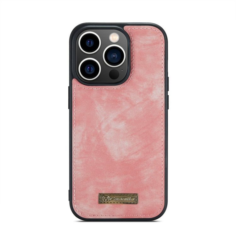 For iPhone 13 Pro CaseMe-008 Detachable Multifunctional Horizontal Flip Leather Case(Pink)