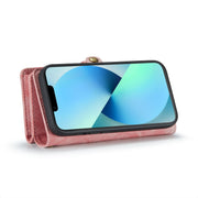 For iPhone 13 Pro CaseMe-008 Detachable Multifunctional Horizontal Flip Leather Case(Pink)