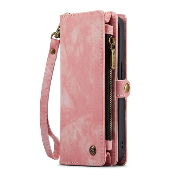 For iPhone 13 mini CaseMe-008 Detachable Multifunctional Horizontal Flip Leather Case(Pink)