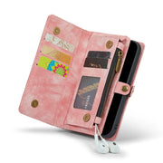 For iPhone 13 mini CaseMe-008 Detachable Multifunctional Horizontal Flip Leather Case(Pink)