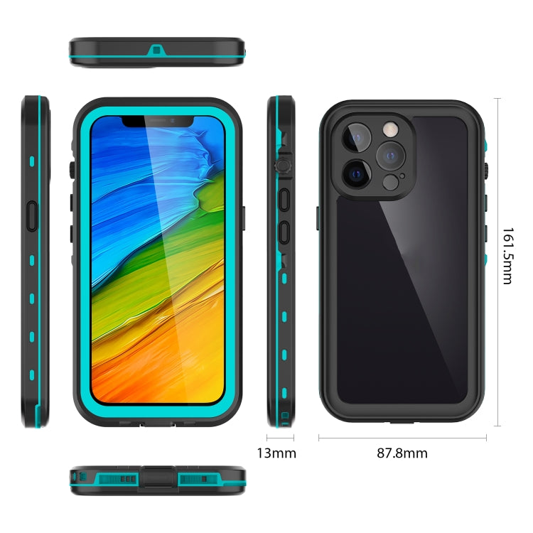 For iPhone 13 Pro RedPepper Transparent Dot Shockproof Water-resistant PC + TPU Protective Case  (Blue)