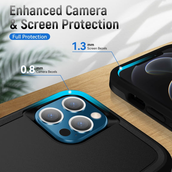 For iPhone 13 Pro Max Pioneer Armor Heavy Duty Shockproof Phone Case (Black)