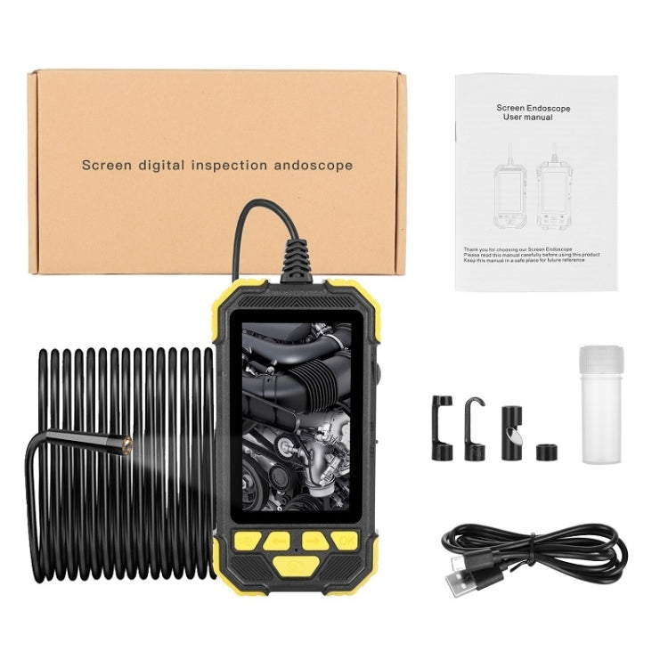 Y19 7.9mm Dual Lens Hand-held Hard-wire Endoscope with 4.3-inch IPS Color LCD Screen, Cable Length:5m(Yellow)