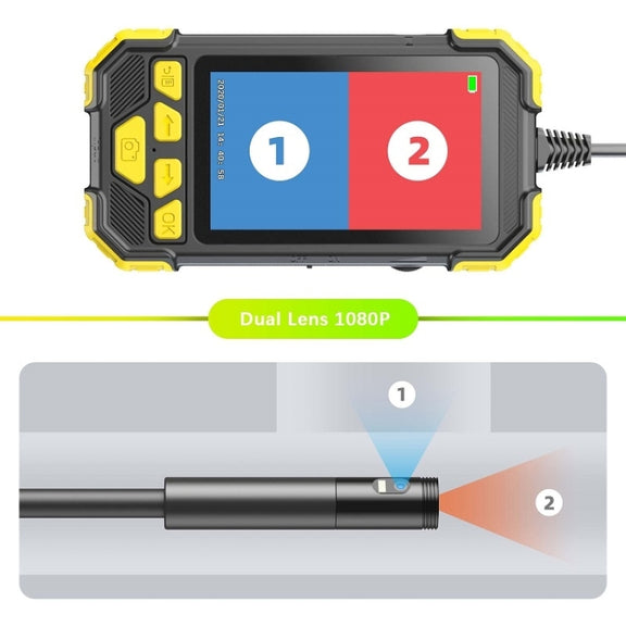 Y19 7.9mm Dual Lens Hand-held Hard-wire Endoscope with 4.3-inch IPS Color LCD Screen, Cable Length:5m(Yellow)