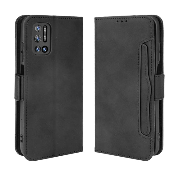For Doogee N40 Pro Skin Feel Calf Pattern Horizontal Flip Leather Case with Holder & Card Slots & Photo Frame(Black)