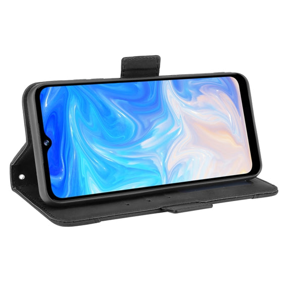 For Doogee N40 Pro Skin Feel Calf Pattern Horizontal Flip Leather Case with Holder & Card Slots & Photo Frame(Black)