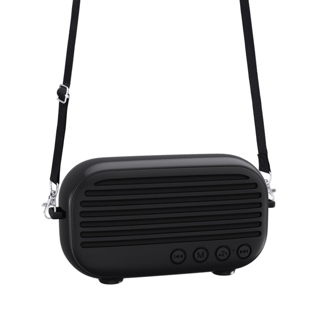 New Rixing NR-3000M Bluetooth 5.0 Portable Karaoke Wireless Bluetooth Speaker with Microphone & Shoulder Strap(Black)