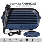 New Rixing NR-3000M Bluetooth 5.0 Portable Karaoke Wireless Bluetooth Speaker with Microphone & Shoulder Strap(Green)