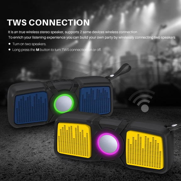 New Rixing NR-9011 Bluetooth 5.0 Portable Outdoor Wireless Bluetooth Speaker(Grey)