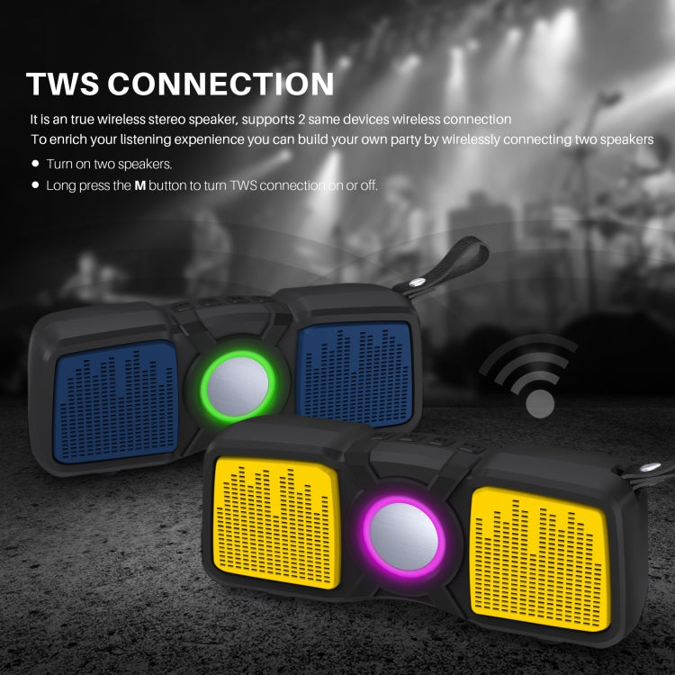 New Rixing NR-9011 Bluetooth 5.0 Portable Outdoor Wireless Bluetooth Speaker(Grey)