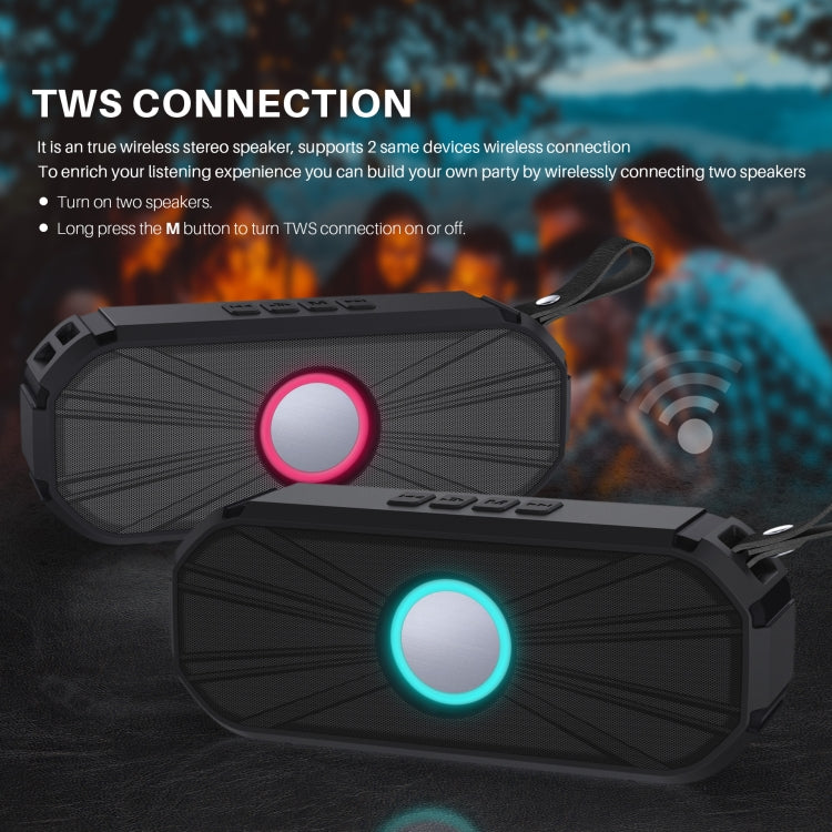 New Rixing NR-9012 Bluetooth 5.0 Portable Outdoor Wireless Bluetooth Speaker(Red)