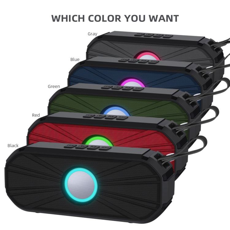 New Rixing NR-9012 Bluetooth 5.0 Portable Outdoor Wireless Bluetooth Speaker(Red)