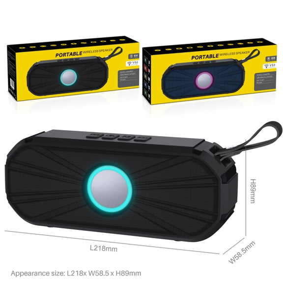 New Rixing NR-9012 Bluetooth 5.0 Portable Outdoor Wireless Bluetooth Speaker(Black)
