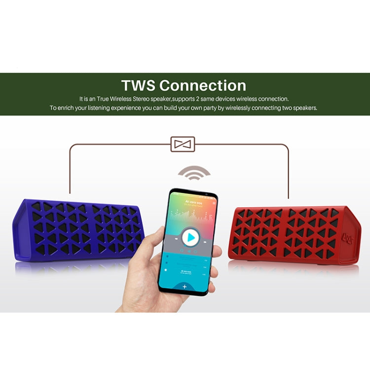 NewRixing NR-3021 TWS Hollow Triangle Pattern Bluetooth Speaker(Red)