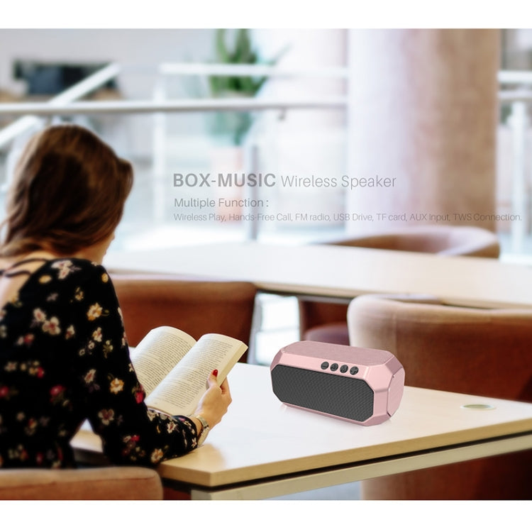 NewRixing NR-4000 TWS Mesh Polygon Music Box Concept Bluetooth Speaker(Iron Grey)