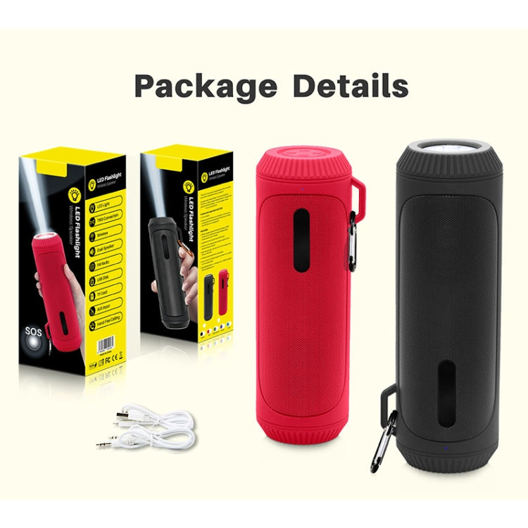 NewRixing NR-4016A TWS Outdoor Splashproof Bluetooth Speaker with Carabiner Handle & SOS Flashlight(Purple)