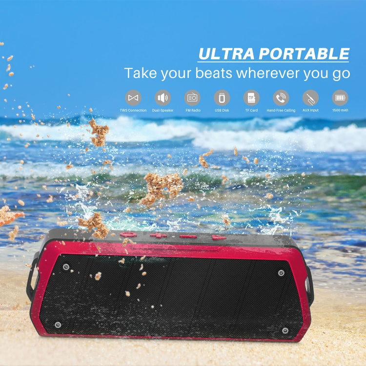 NewRixing NR-5000 IPX5 High Fidelity Bluetooth Speaker, Support Hands-free Call / TF Card / FM / U Disk(Orange)