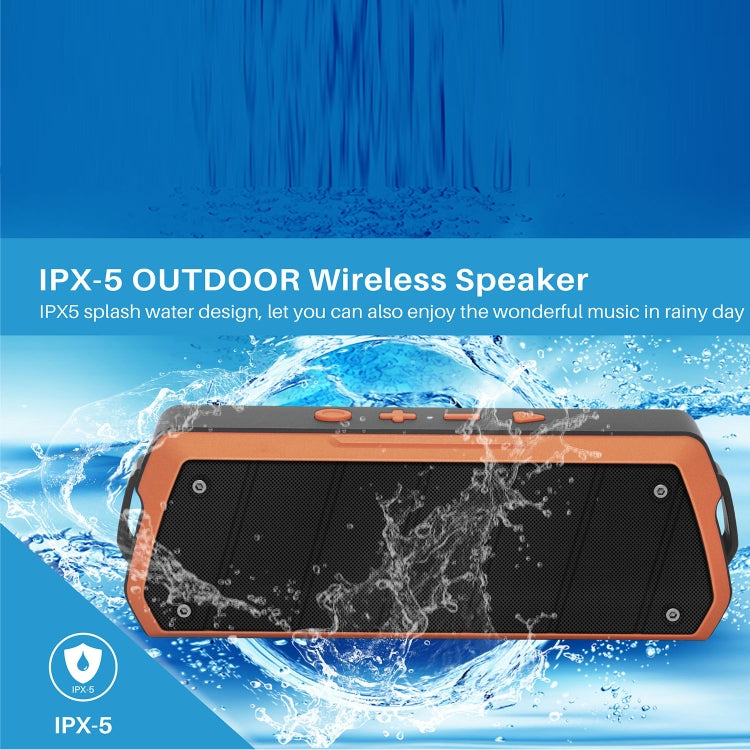 NewRixing NR-5000 IPX5 High Fidelity Bluetooth Speaker, Support Hands-free Call / TF Card / FM / U Disk(Grey)